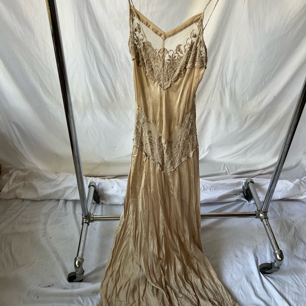 Johnny Was Biya Silk Cream Lace Maxi Dress - Picture 6 of 10